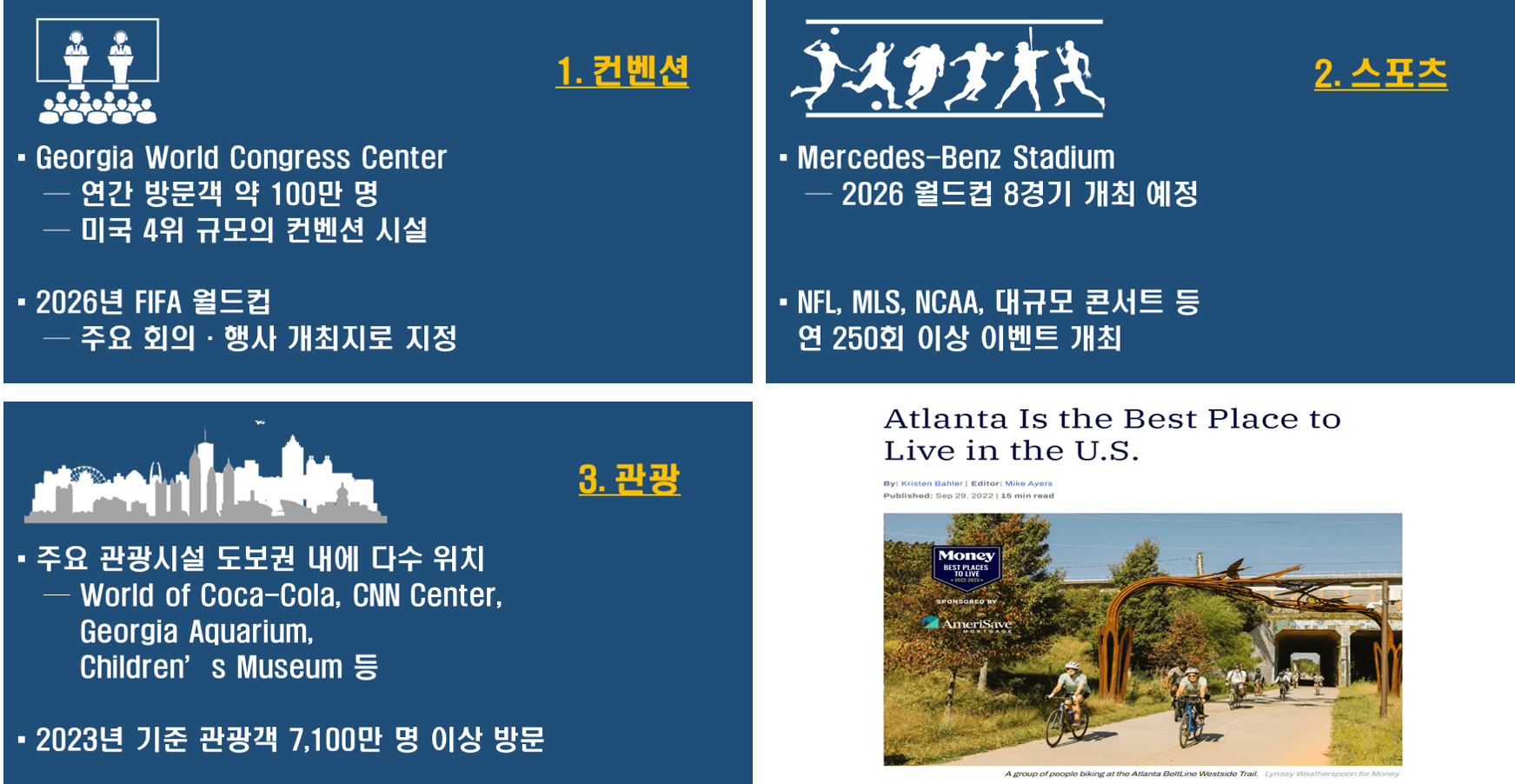 시장 수요 - 컨벤션 / 스포츠 / 관광 주요 시설 인접